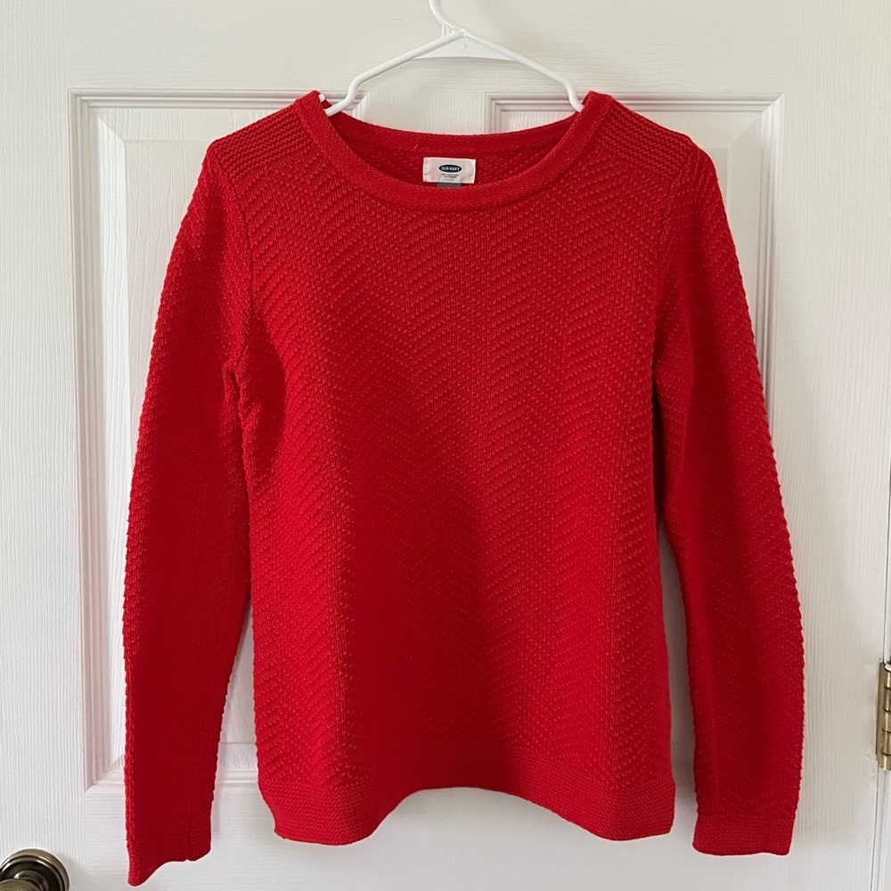 Old Navy Vibrant Red Crew Neck Sweater